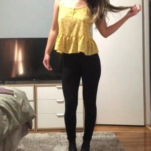 Yellow floral tank top